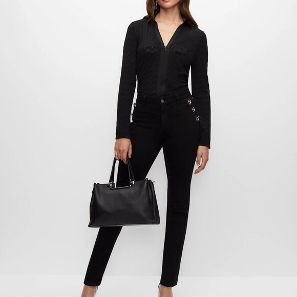 Melanie Lyne Jacquard Zip Front Top - NWOT - Picture 2 of 4